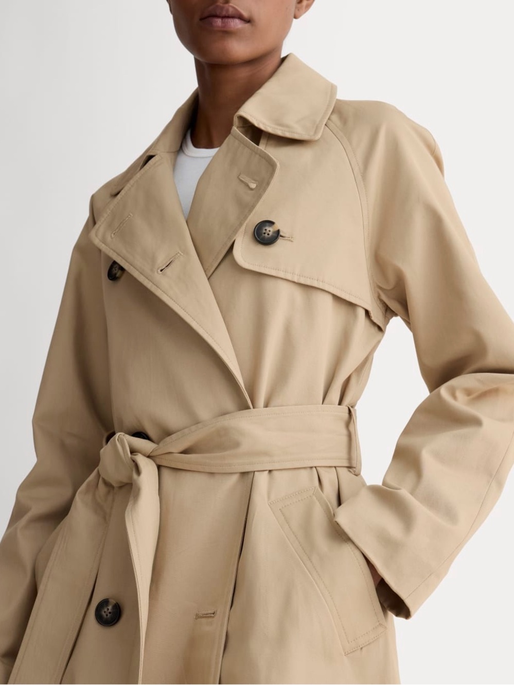 Everlane Beige Trench Coat with Waist Tie